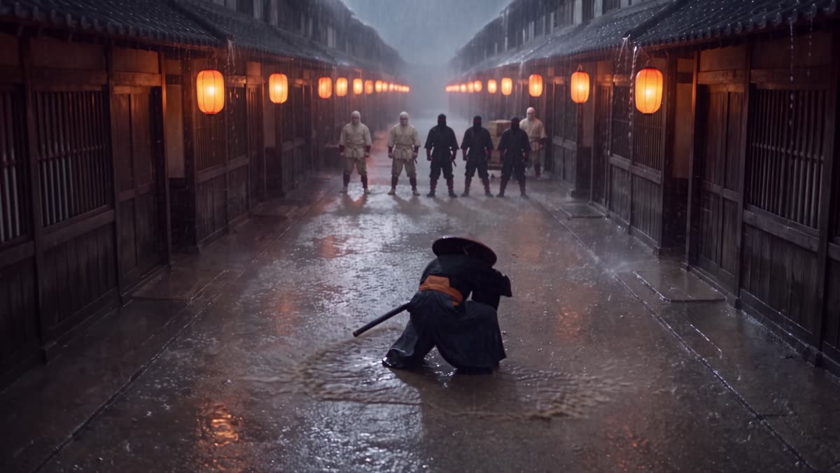 The ninjas grouped by colour