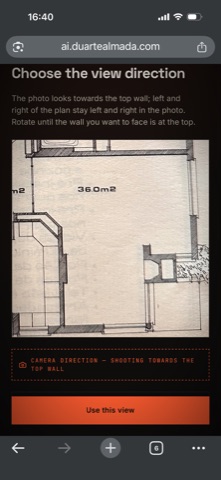 Floor plan — choosing the camera direction