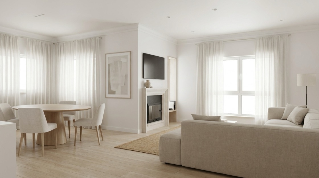 The original, near-empty room